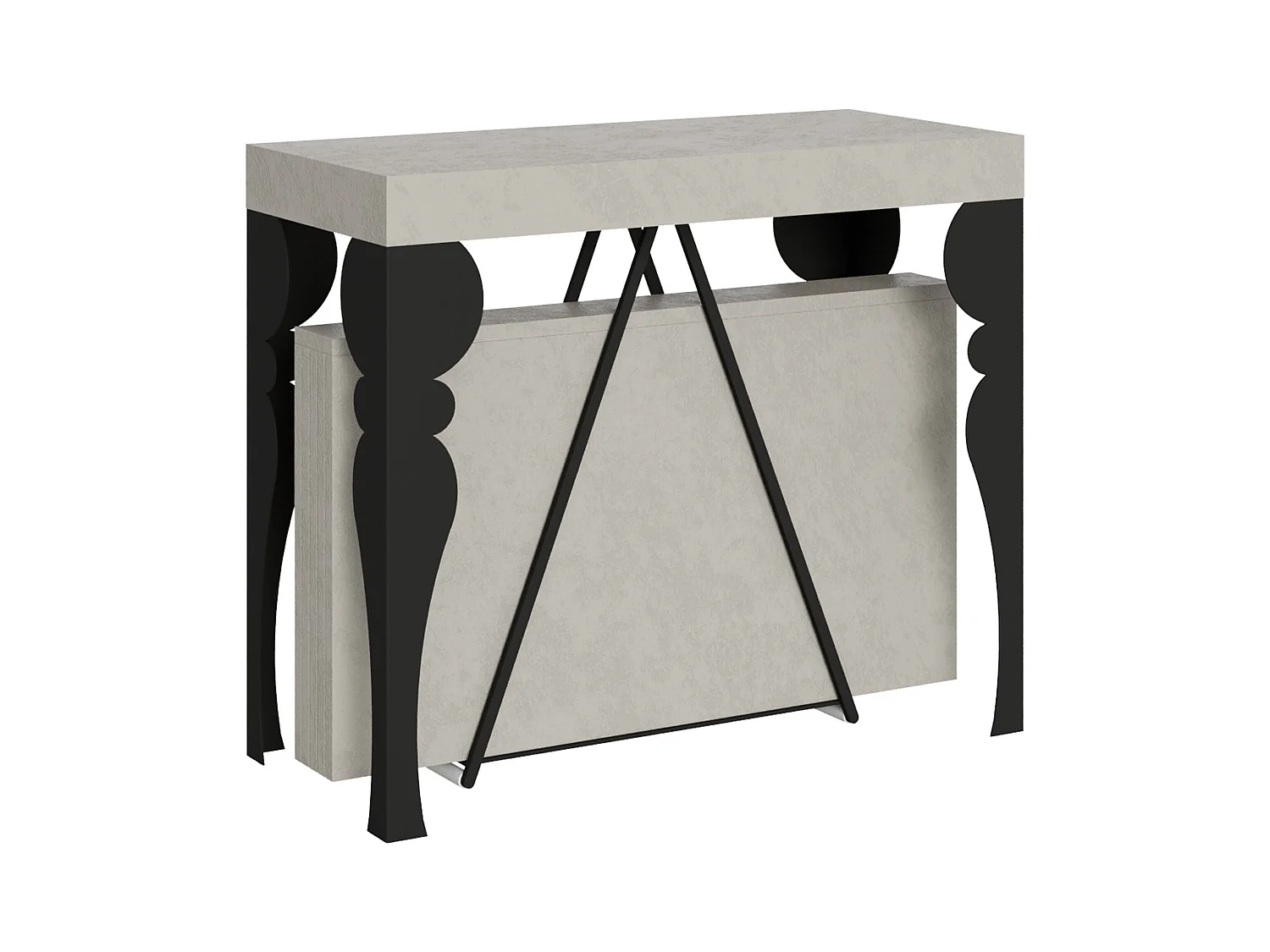 Consolle allungabile 90x40/300 cm Riza cashmere telaio antracite