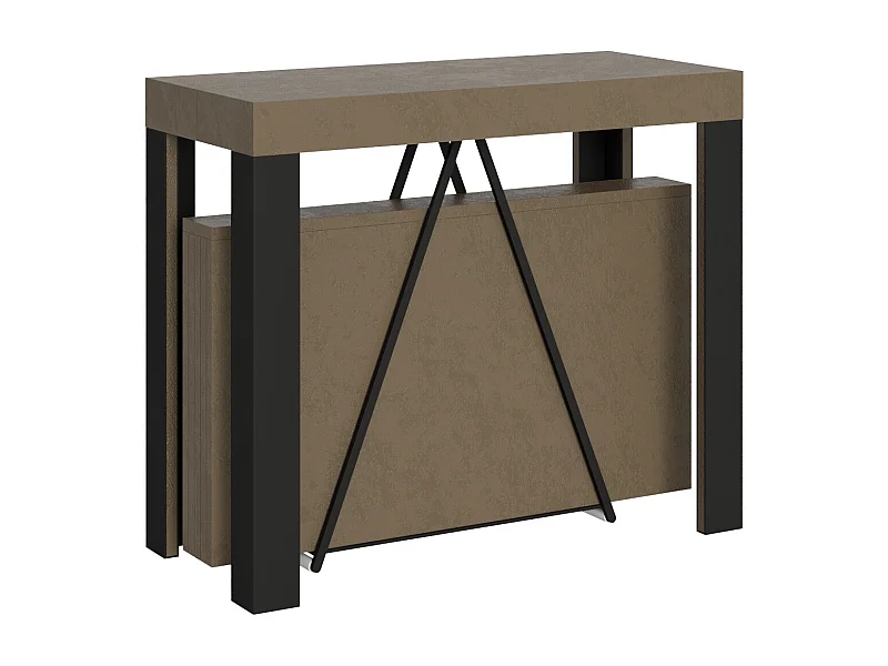 Uitschuifbare sidetable 90x40/196 cm Tarax Small taupe met antraciet frame