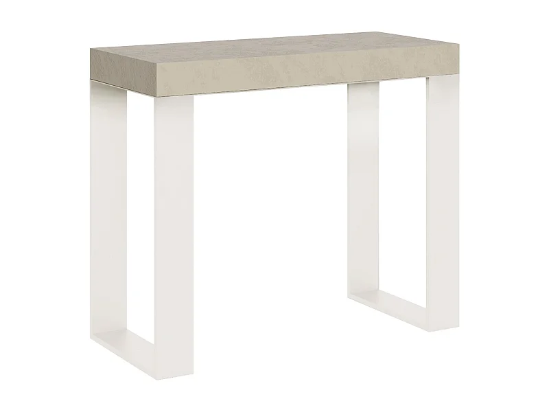 Uitschuifbare sidetable 90x40/300 cm Tecno telaiKasjmier met wit frame