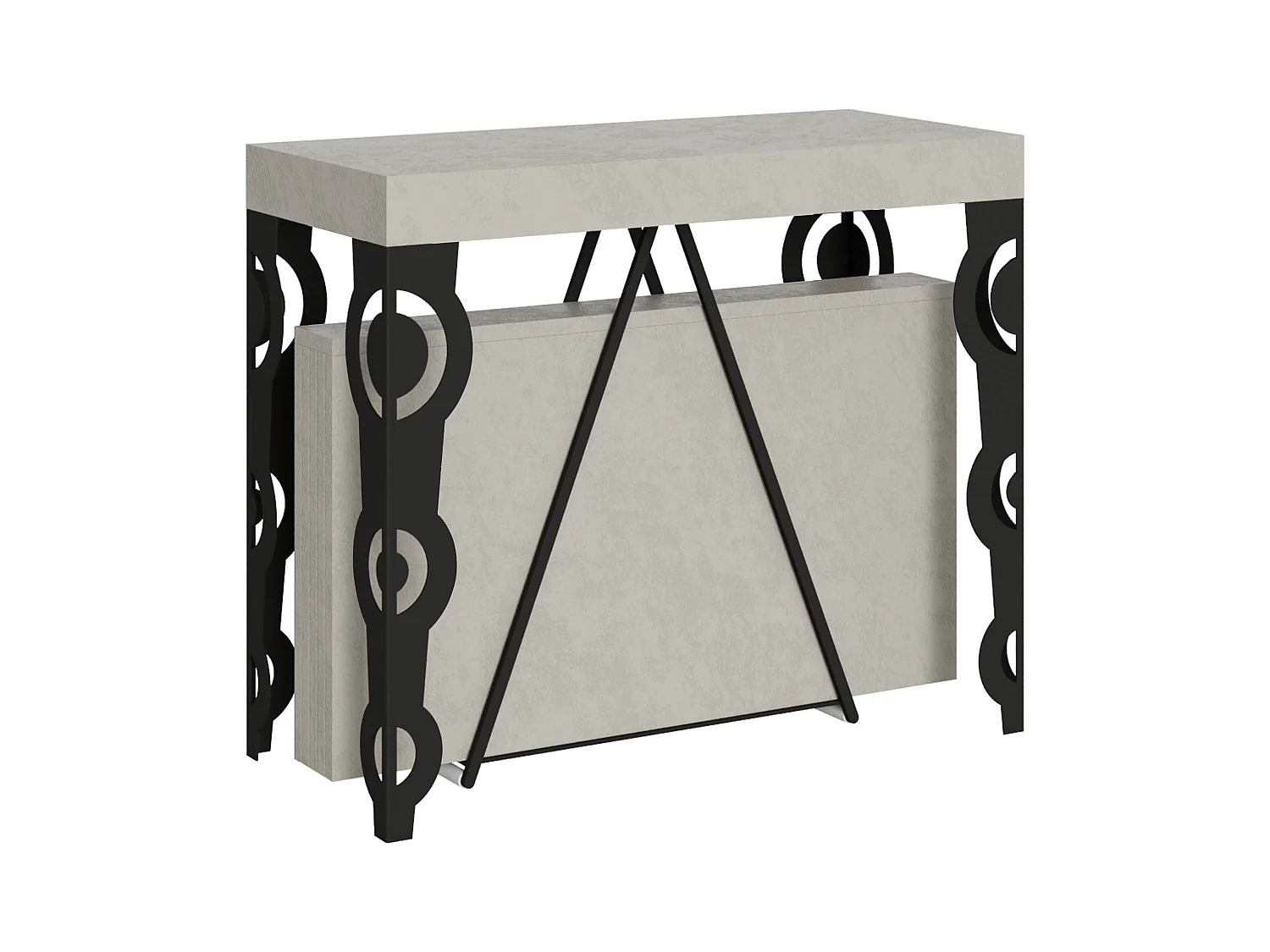 Console extensible 90x40/196 cm Aceres Small cachemire cadre anthracite