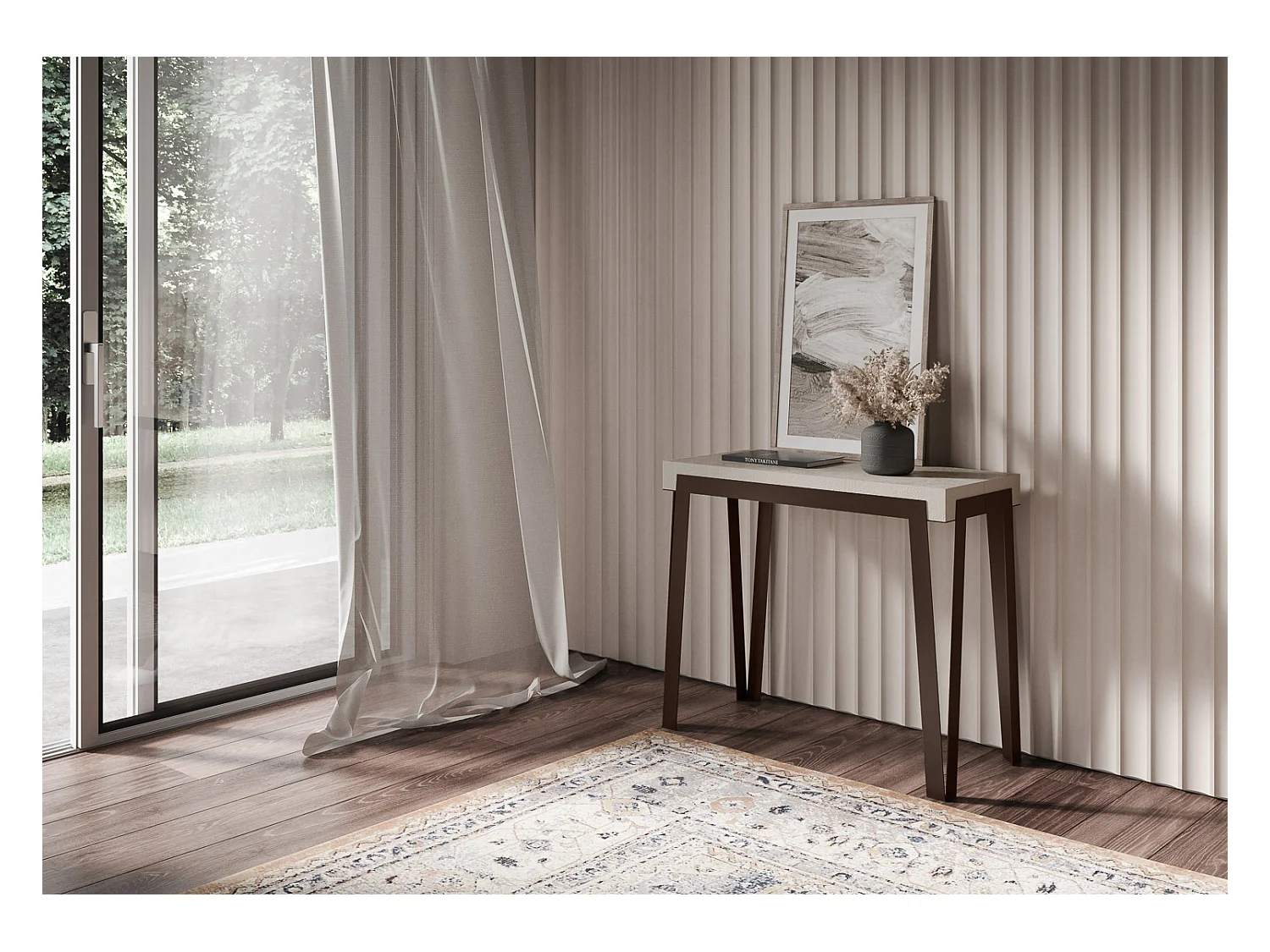 Consola extensible 90x40/196 cm Rio Small Cachemira estructura Òxido