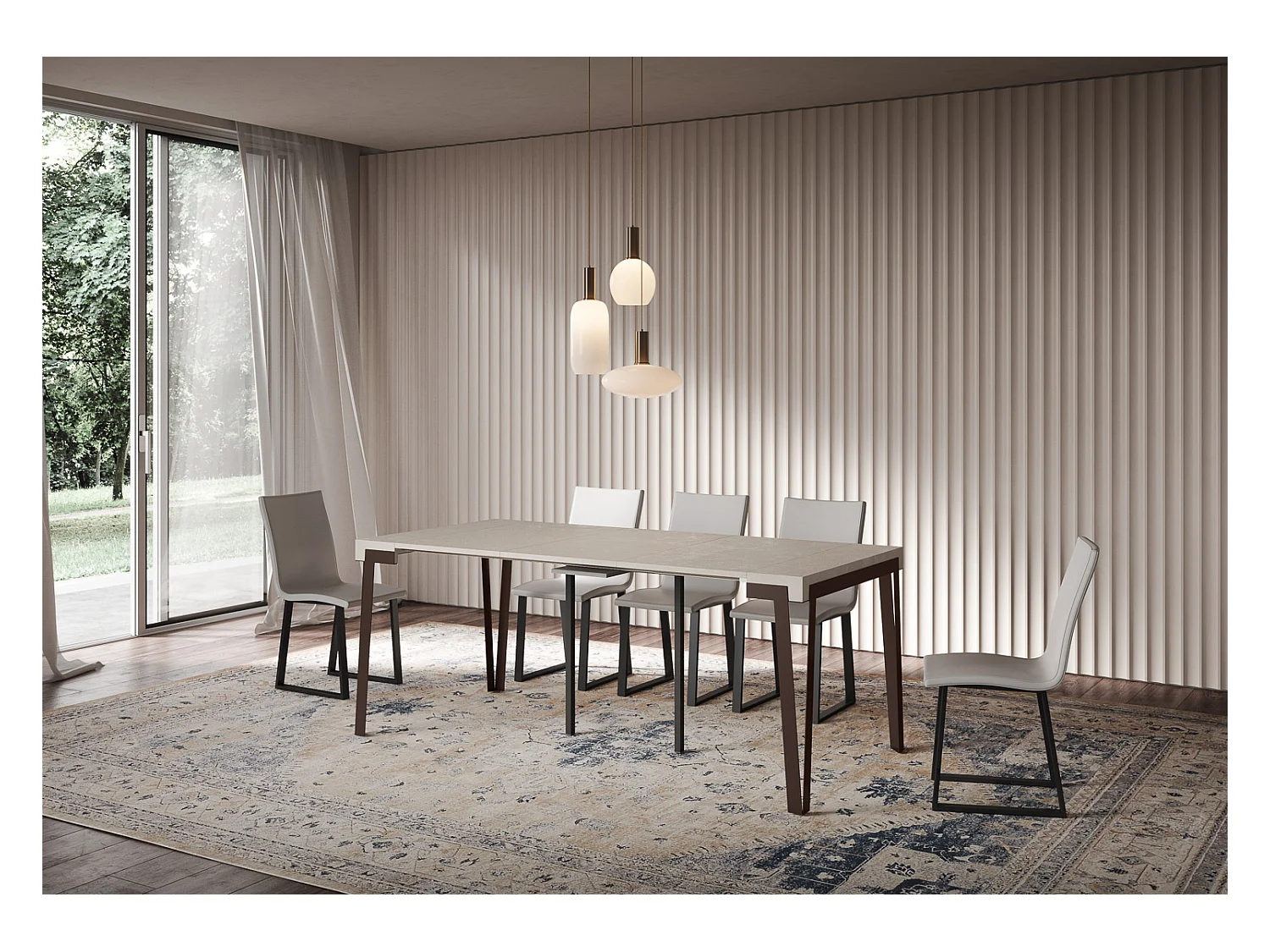 Consola extensible 90x40/196 cm Rio Small Cachemira estructura Òxido