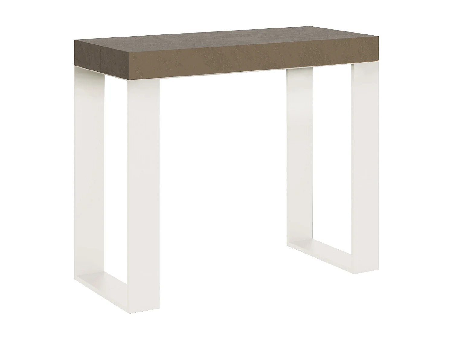 Console extensible 90x40/196 cm Tecno Small taupe pieds blancs