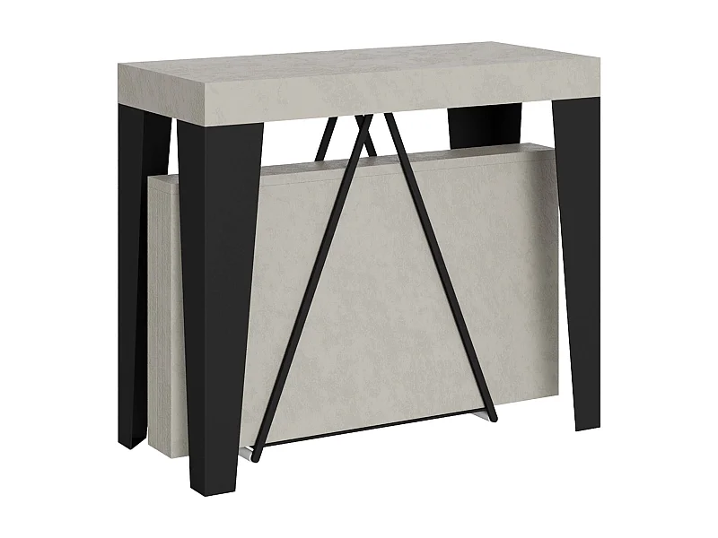 Ausziehbarer Konsolentisch 90x40/196 cm Algo Small Kaschmir mit Eisenrahmen aus Anthrazit