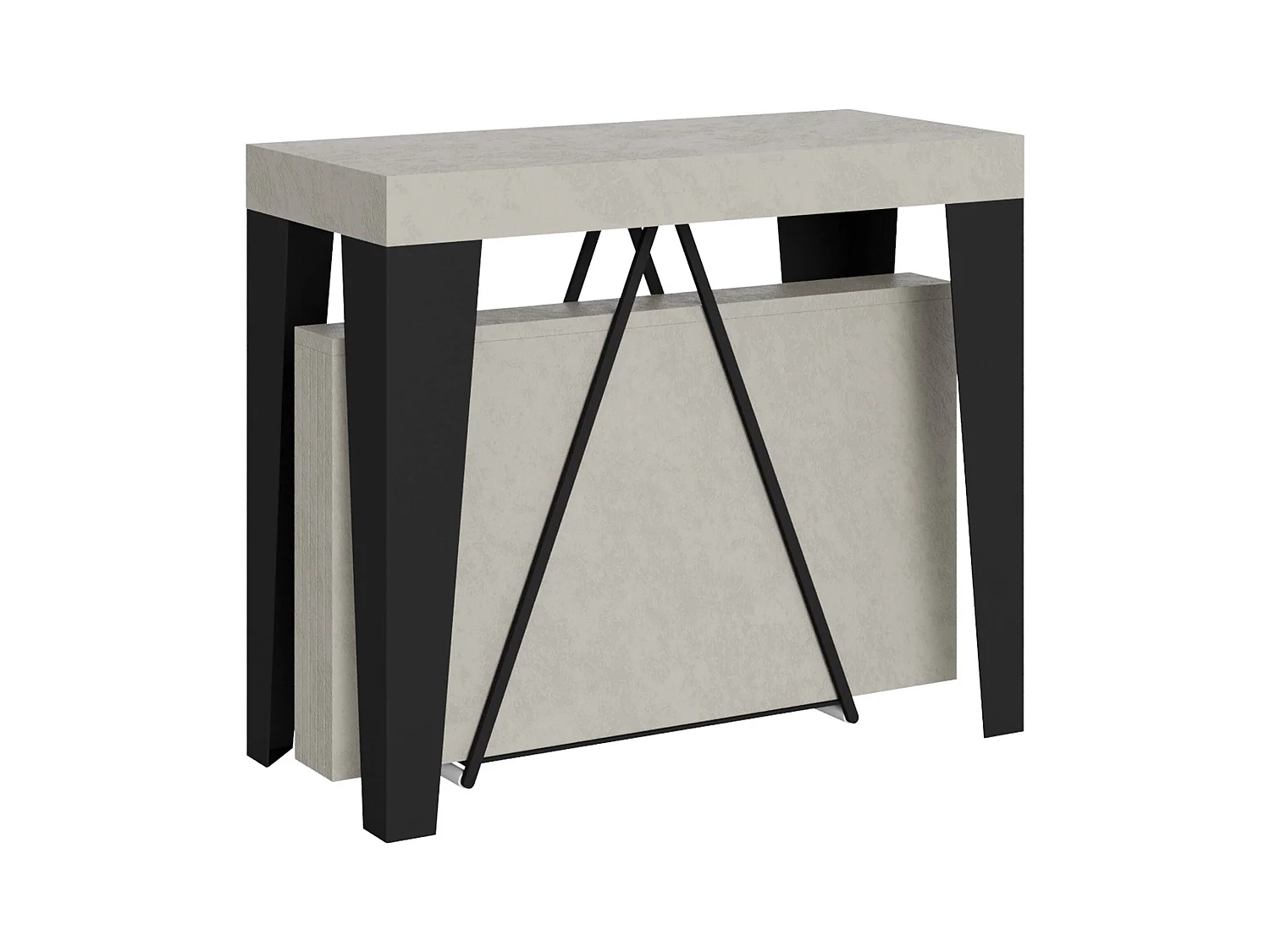 Uitschuifbare sidetable 90x40/196 cm Algo Small kasjmier met antraciet frame