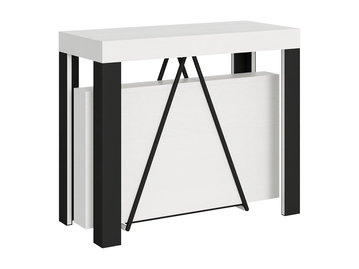 Consolle allungabile 90x40/196 cm Tarax Small bianco frassino