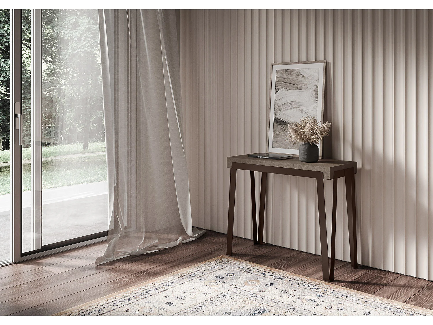 Itamoby Consolle allungabile 90x40/300 cm Rio Tortora telaio Ruggine