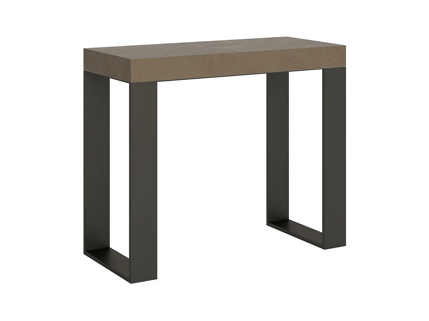 Console extensible 90x40/196 cm Tecno Small Taupe cadre Anthracite