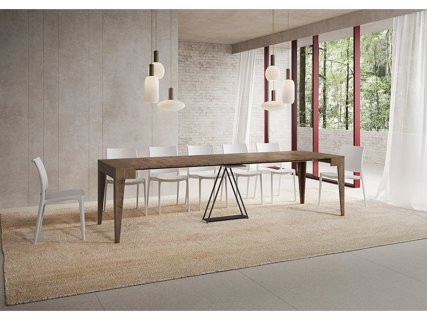 Console extensible 90x42/302 cm Zima noyer