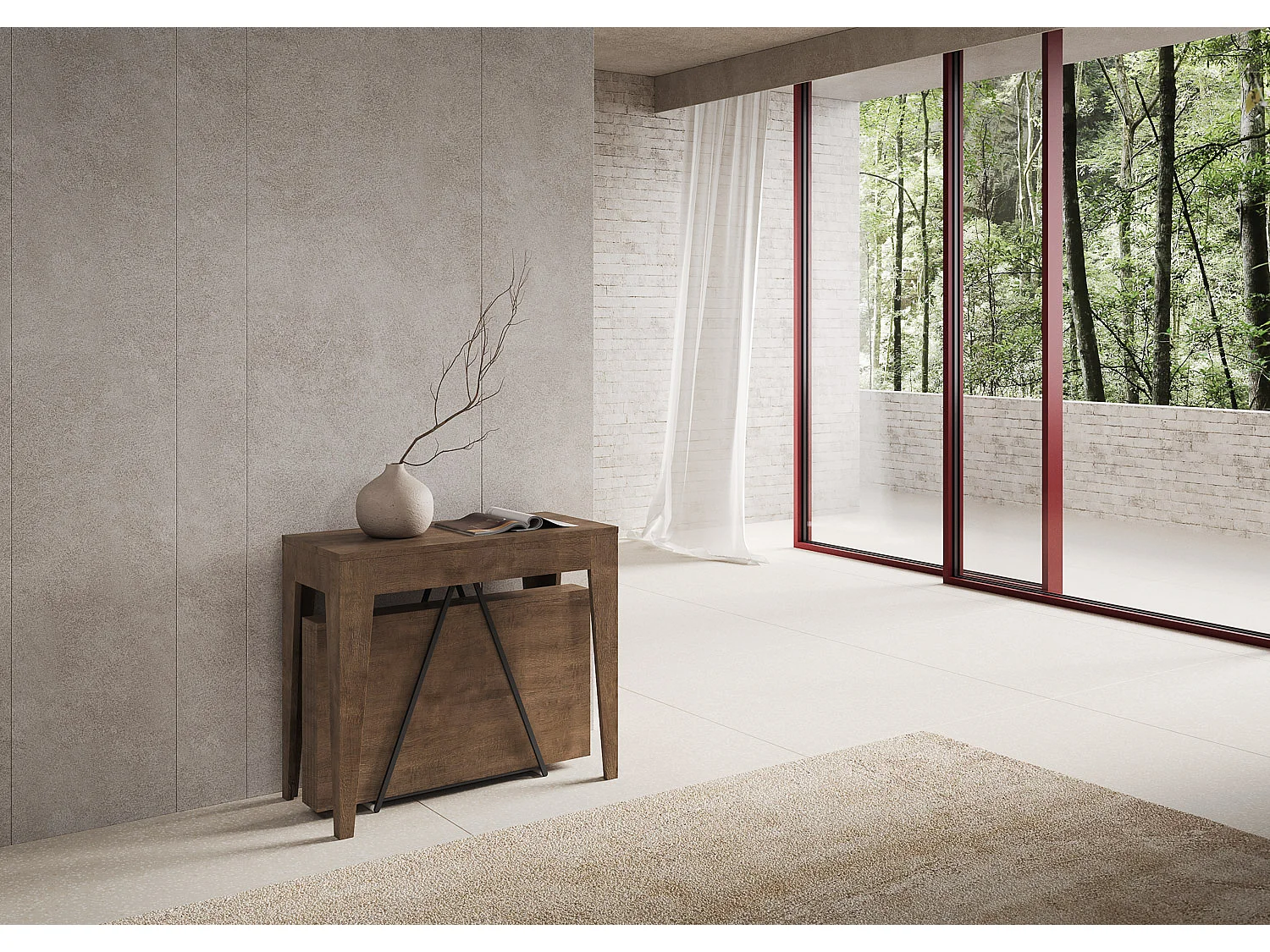 Console extensible 90x42/302 cm Zima noyer