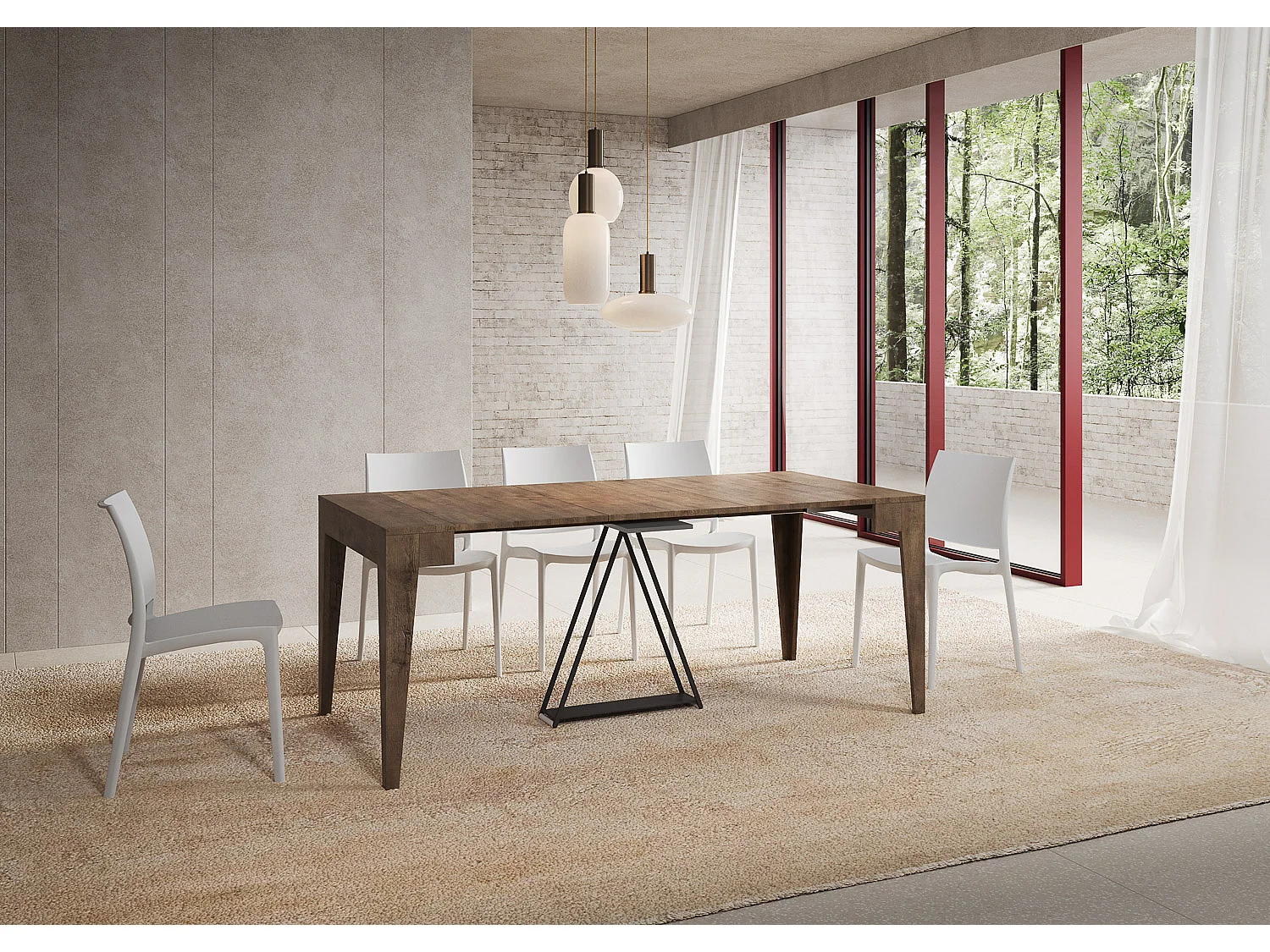 Console extensible 90x42/302 cm Zima noyer