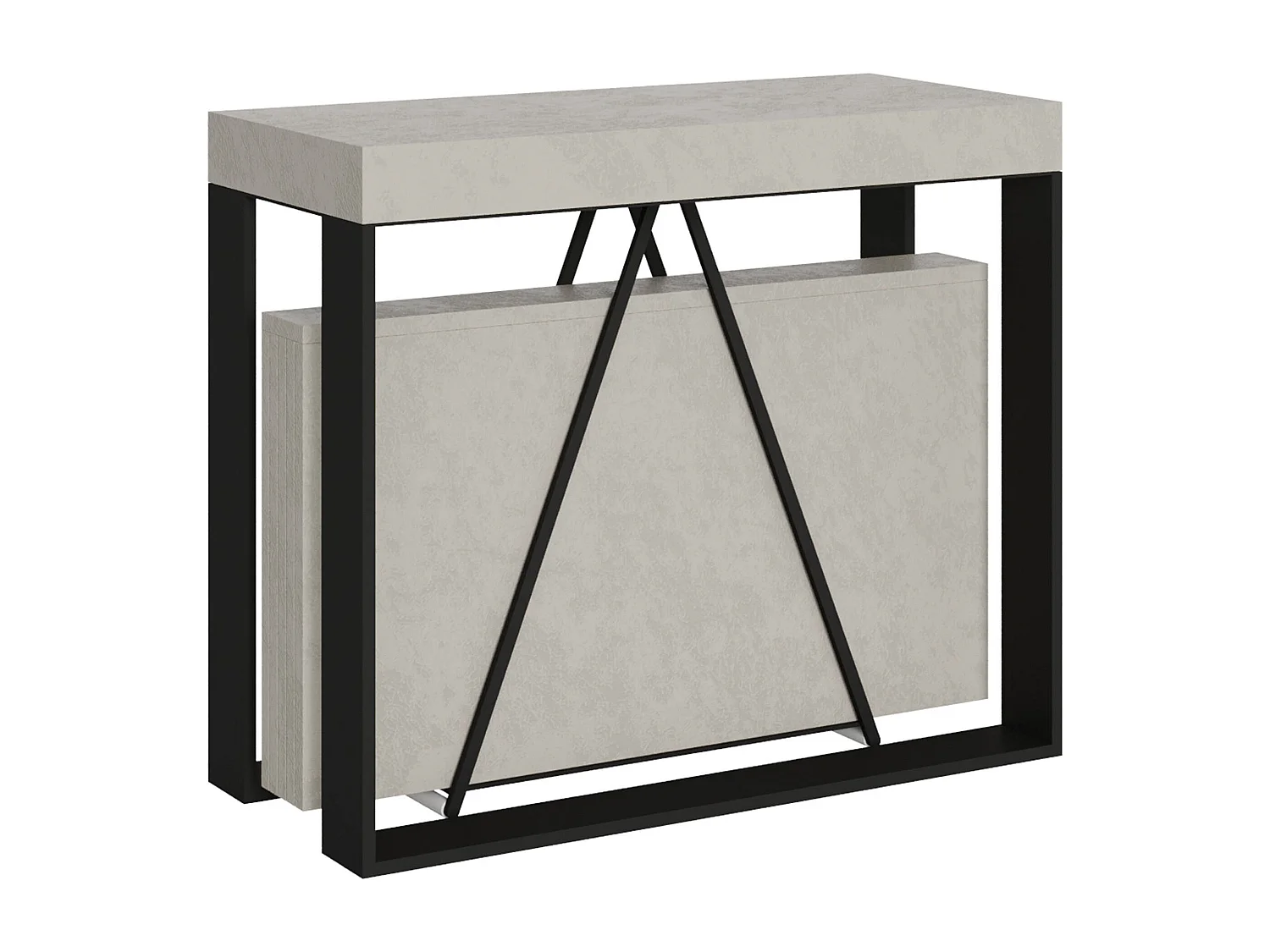 Console extensible 90x40/196 cm Sketa Small cachemire cadre anthracite
