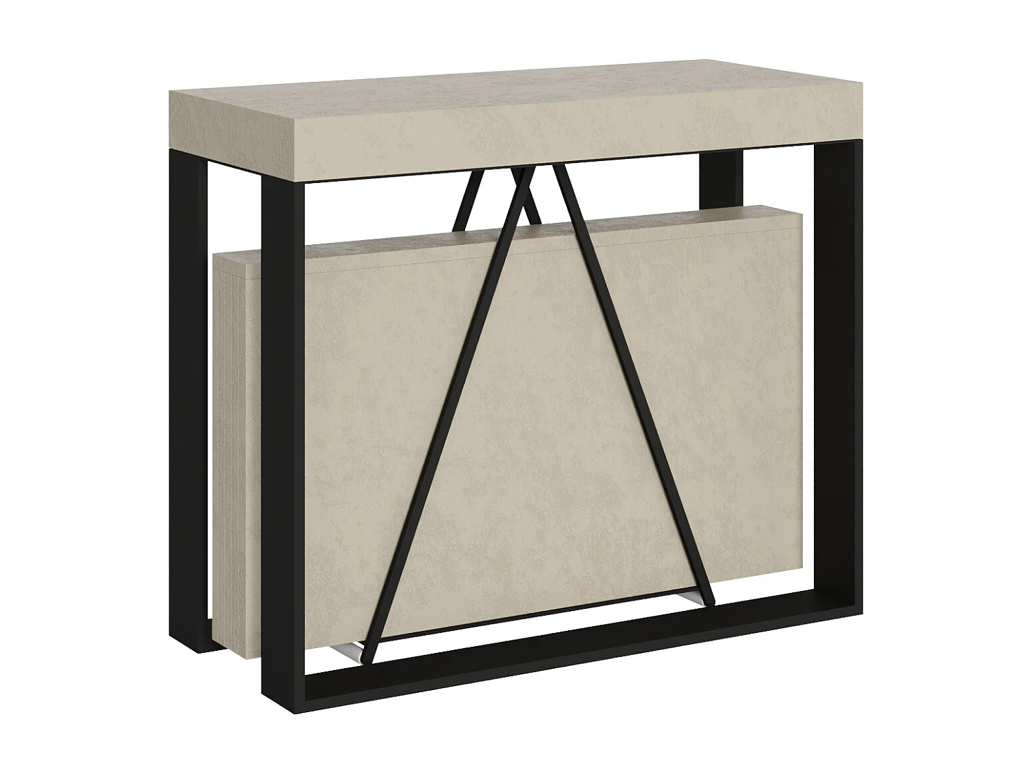 Uitschuifbare sidetable 90x40/196 cm Sketa Small kasjmier met antraciet frame