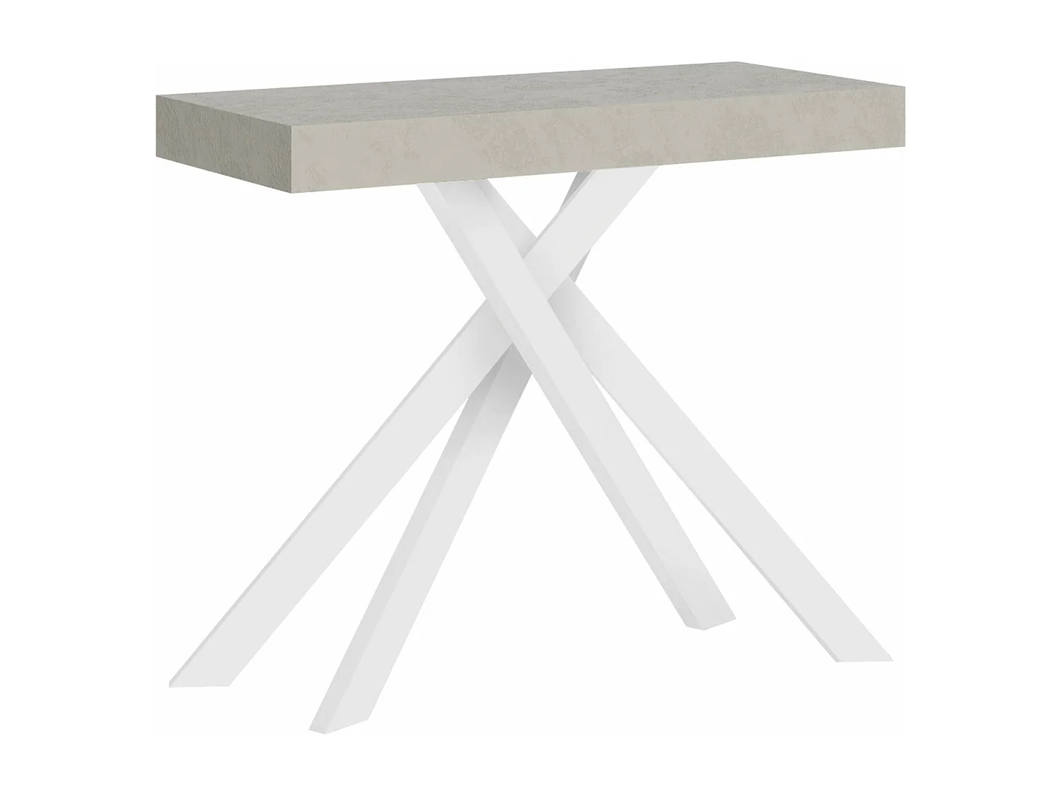 Console extensible 90x40/300 cm Krack cachemire pieds blancs