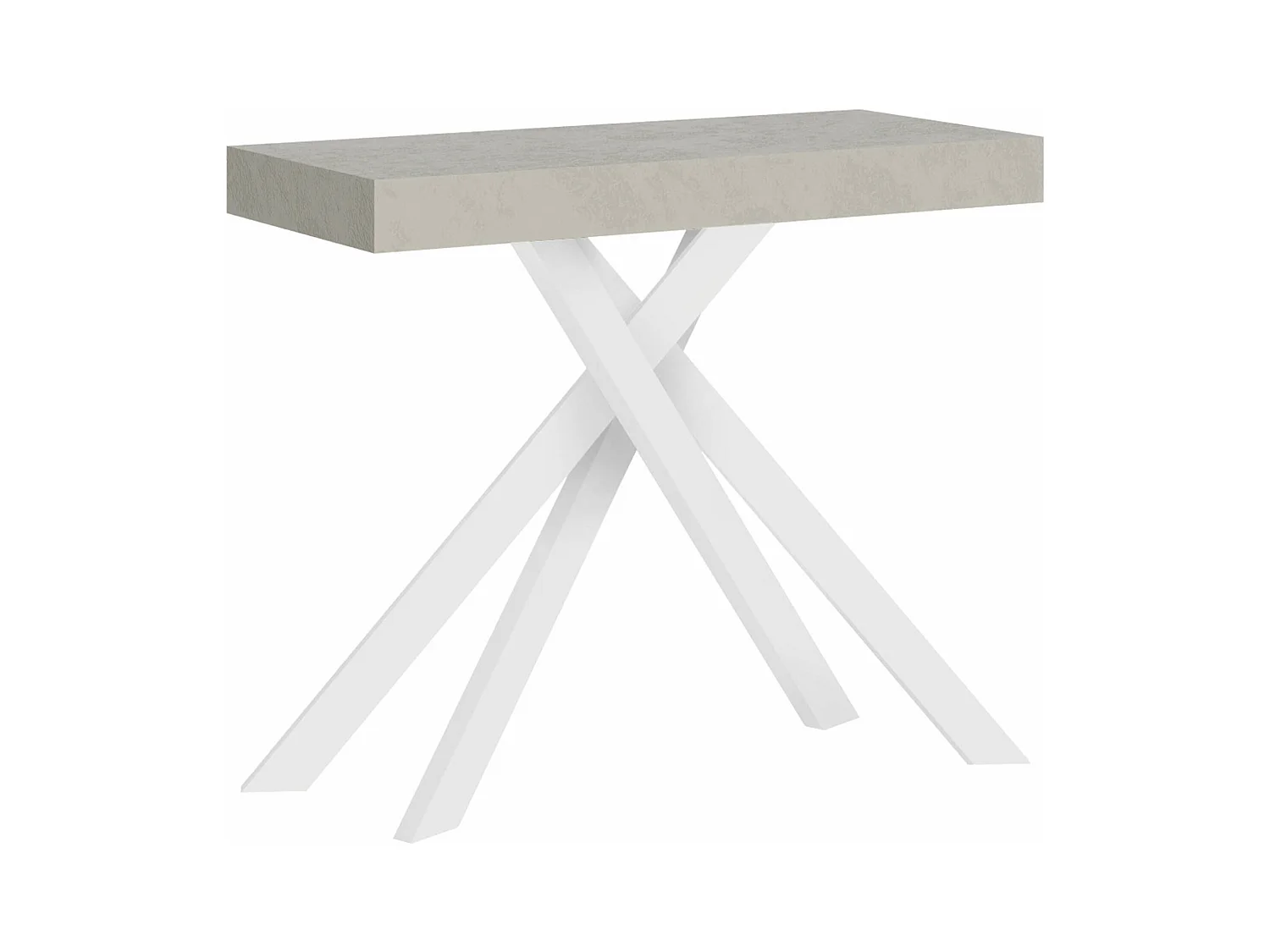 Uitschuifbare sidetable 90x40/300 cm Krack kasjmier met wit poten