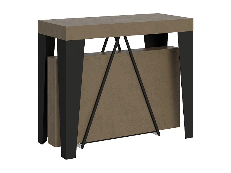 Ausziehbarer Konsolentisch 90x40/300 cm Algo Taubengrau mit Eisenrahmen aus Anthrazit