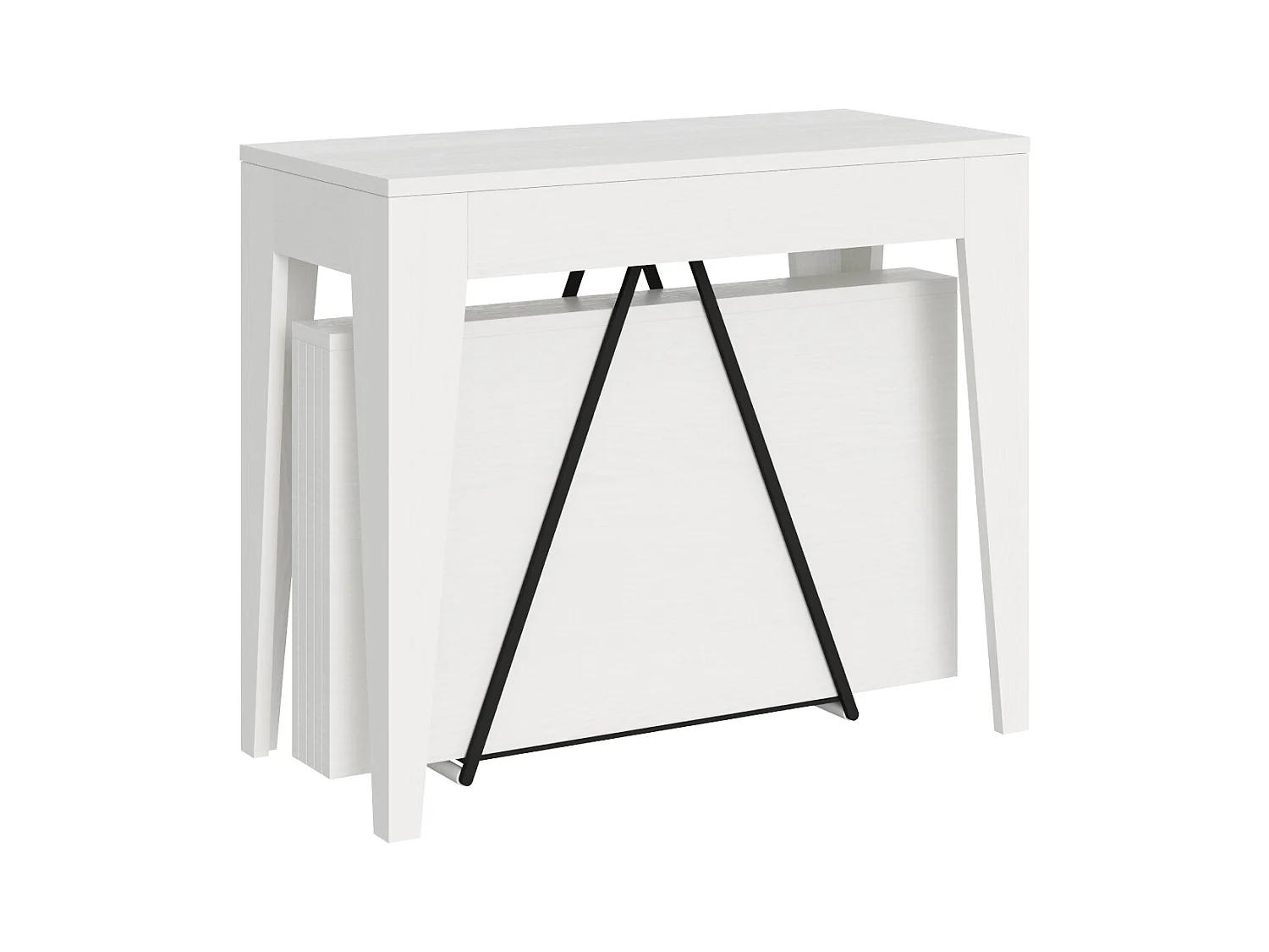 Console extensible 90x42/302 cm Zima frêne blanc