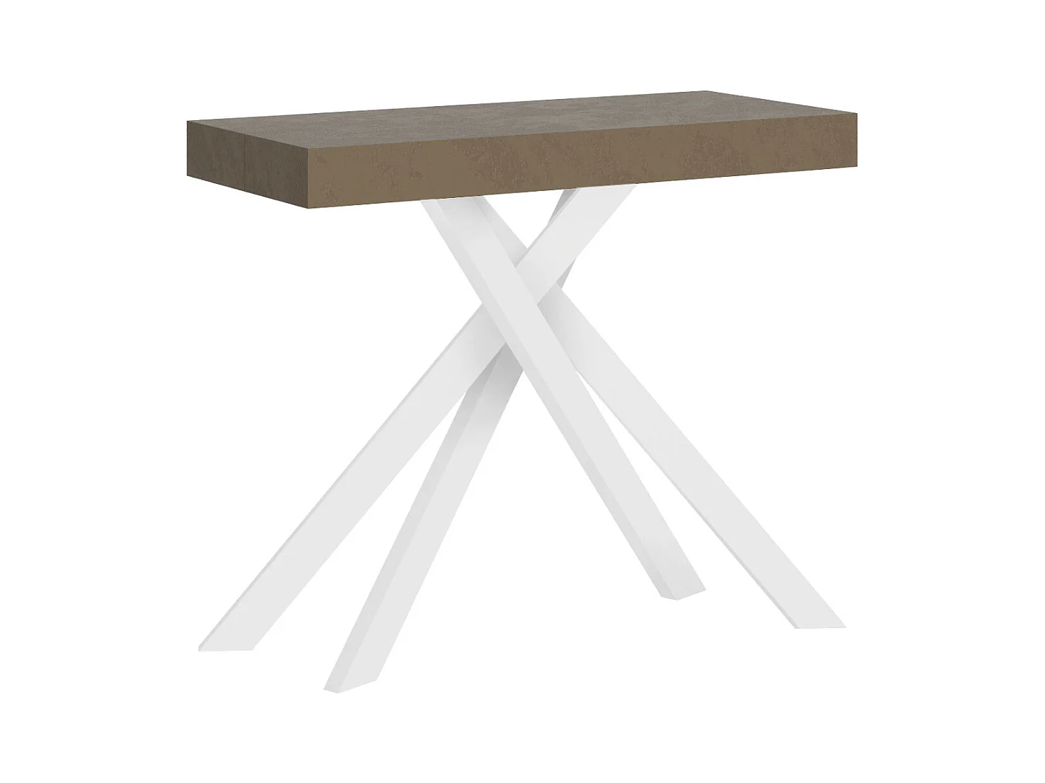 Console extensible 90x40/300 cm Krack taupe pieds blancs