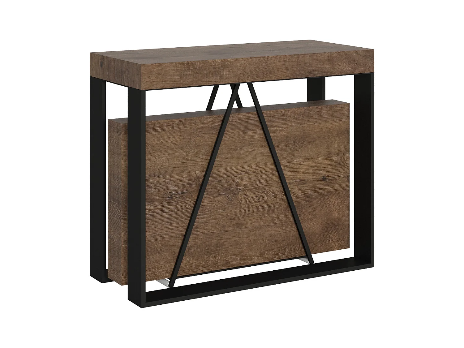Console extensible 90x40/196 cm Sketa Small noyer cadre anthracite