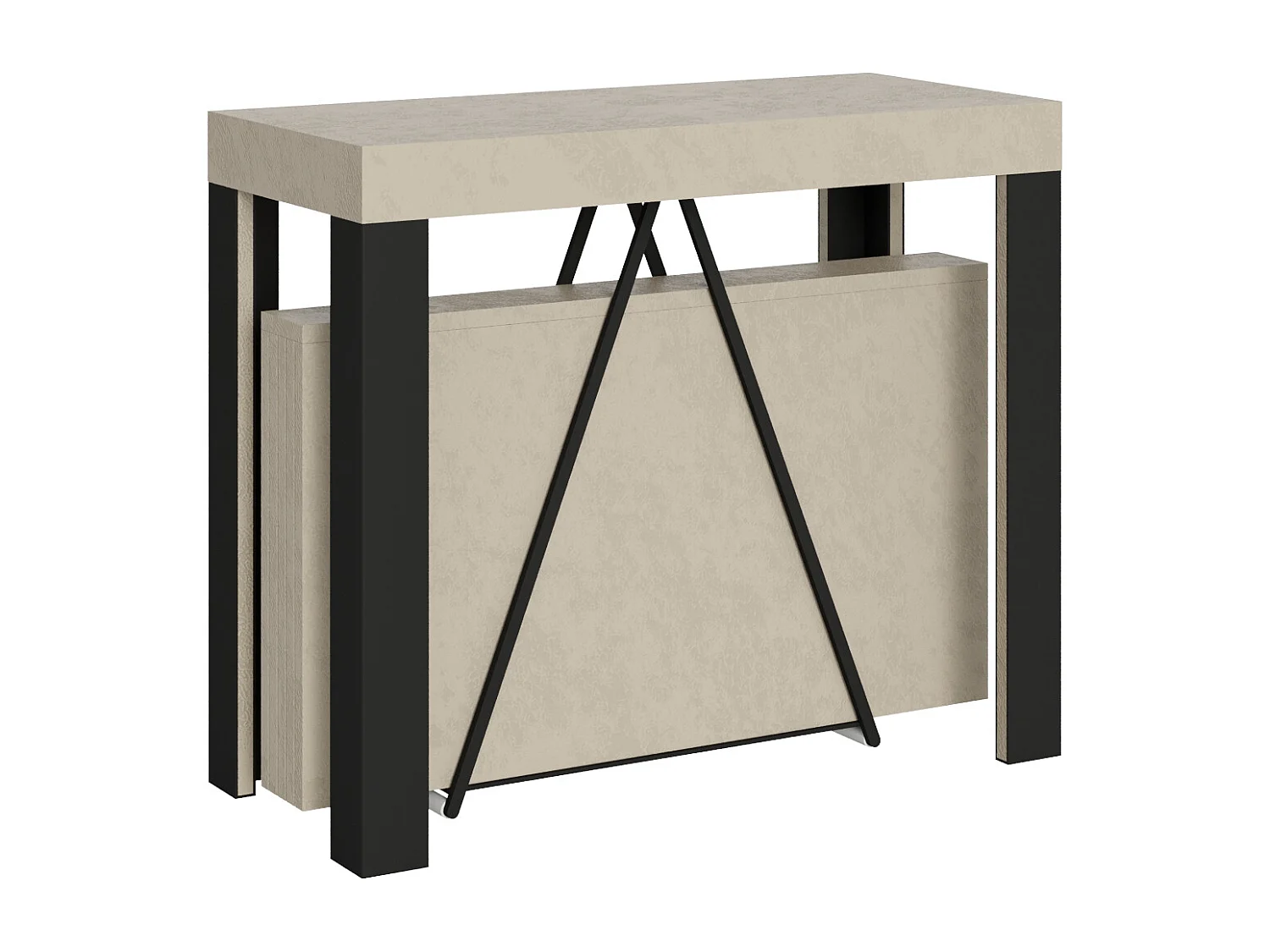 Console extensible 90x40/300 cm Tarax cachemire cadre anthracite