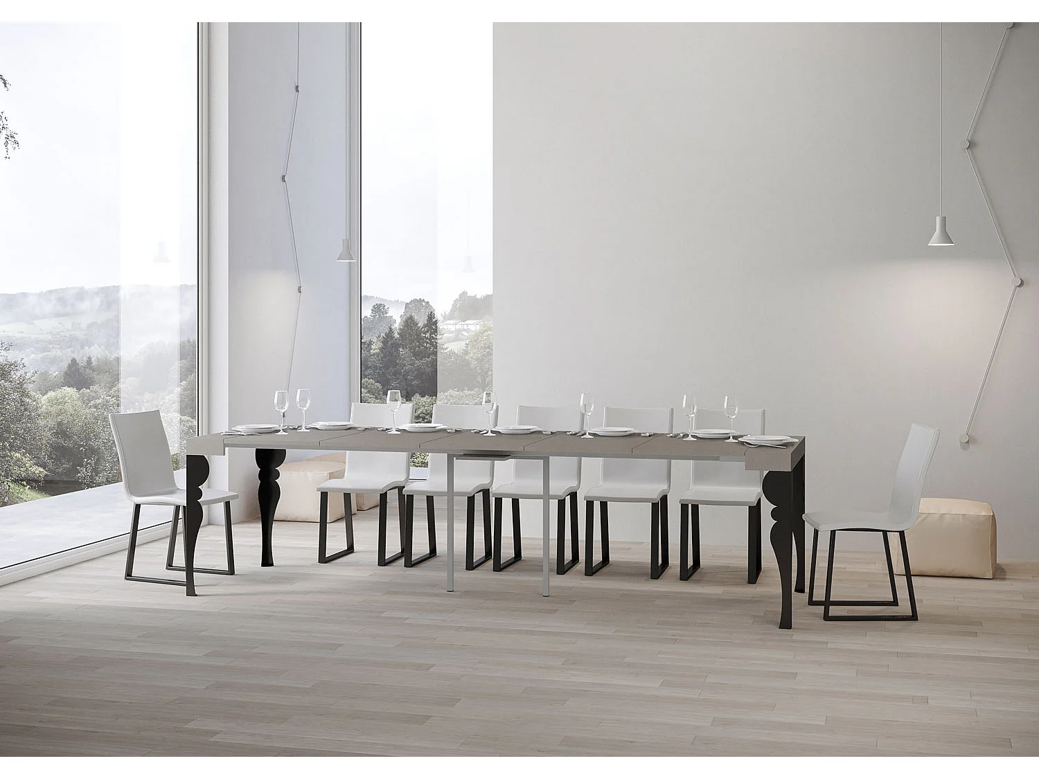 Paxon Cashmere Uitschuifbare Consoletafel 90x40/300 cm