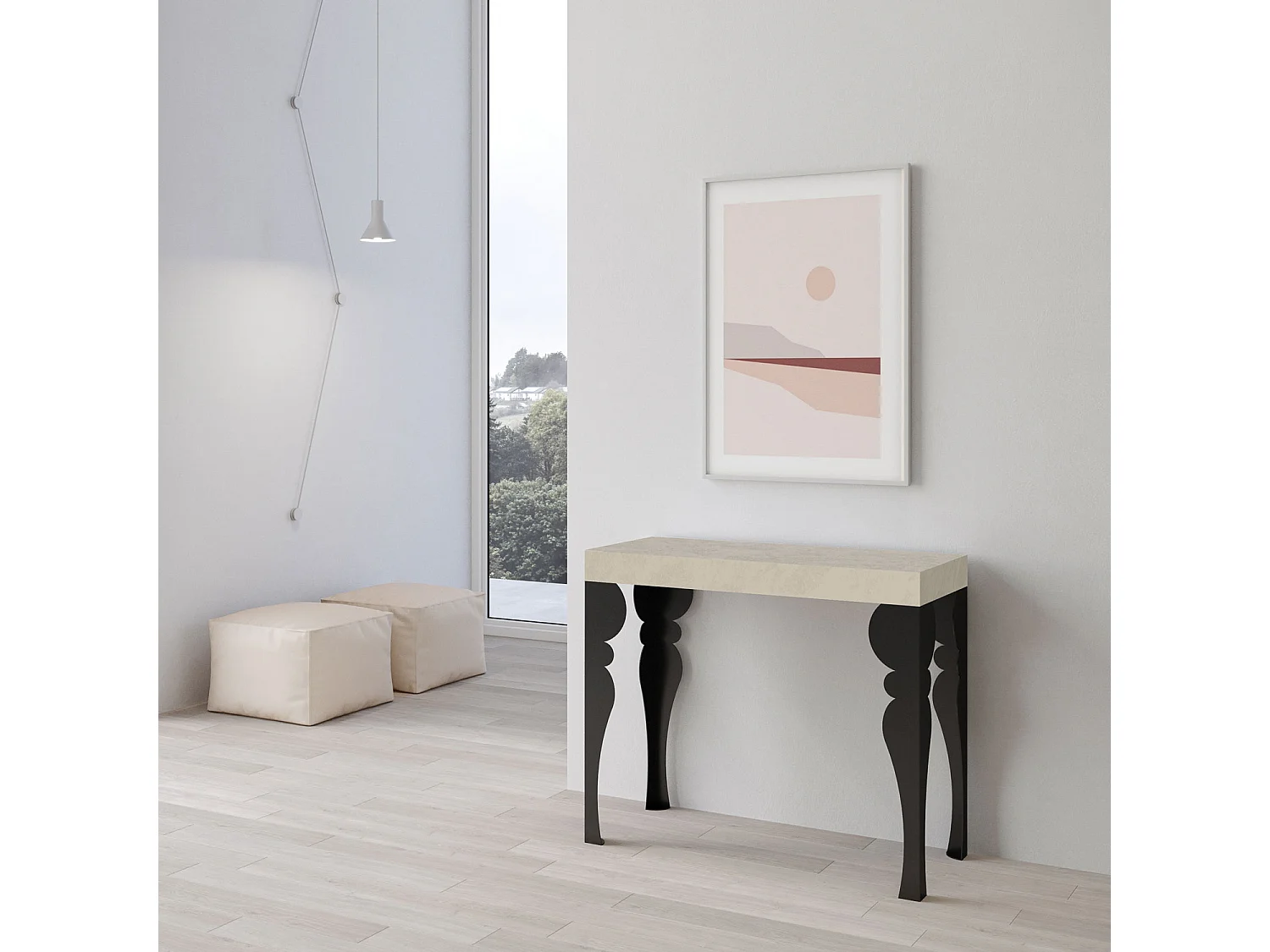 Konsola rozkładana 90x40/300 cm Paxon Kaszmir rama w kolorze Antracytu