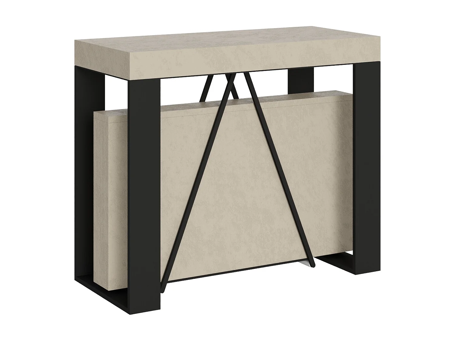 Console extensible 90x40/196 cm Zamat Small cachemire cadre anthracite