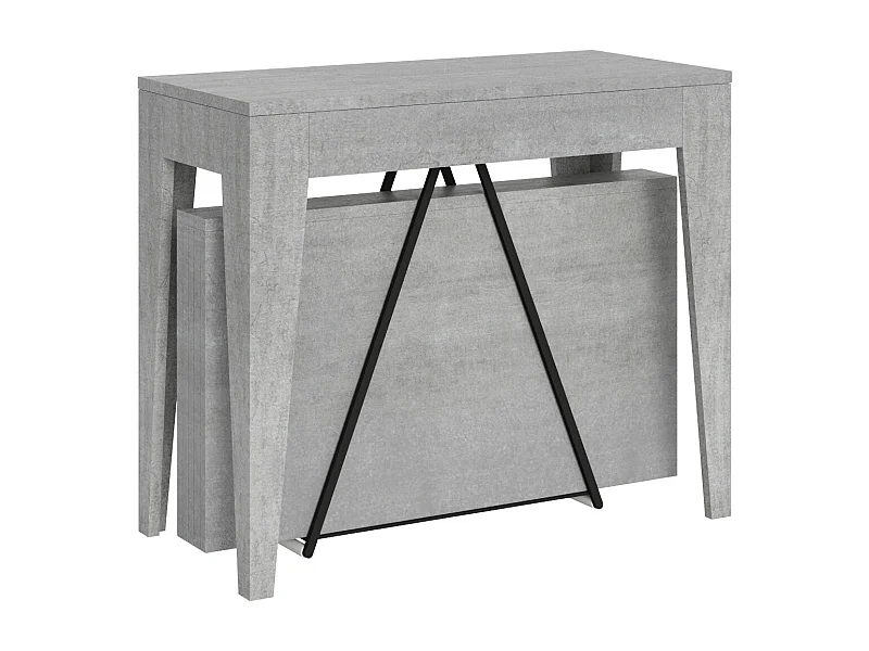 Console extensible 90x42/198 cm Zima Small gris béton