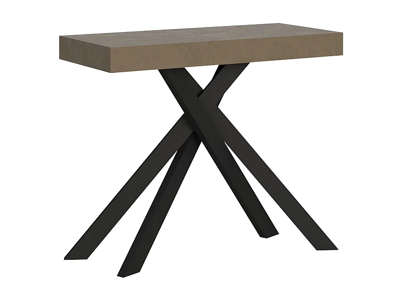 Console extensible 90x40/196 cm Krack Small taupe pieds anthracite