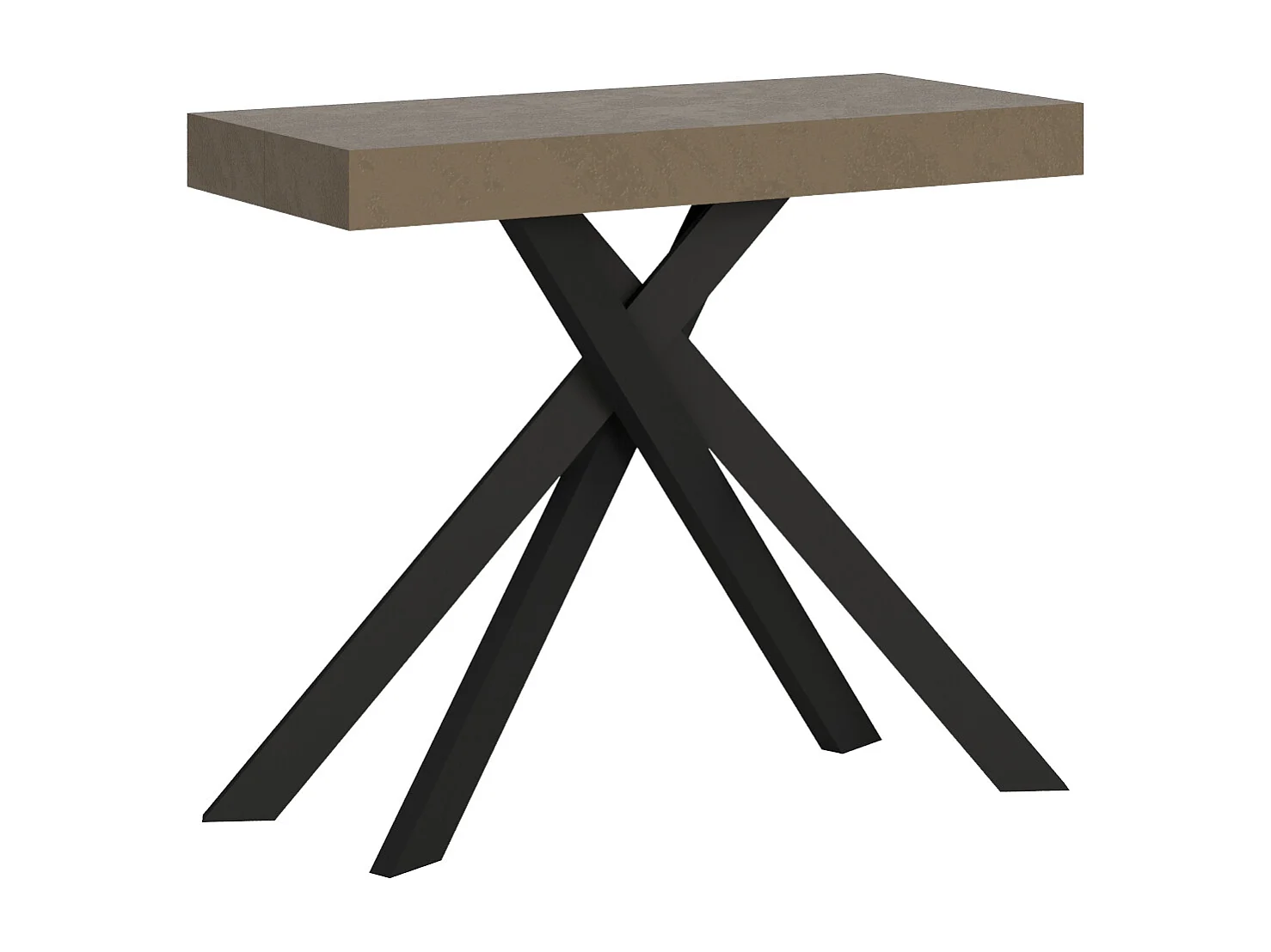 Ausziehbarer Konsolentisch 90x40/196 cm Krack Small Taubengrau mit anthrazitfarbenen Füßen