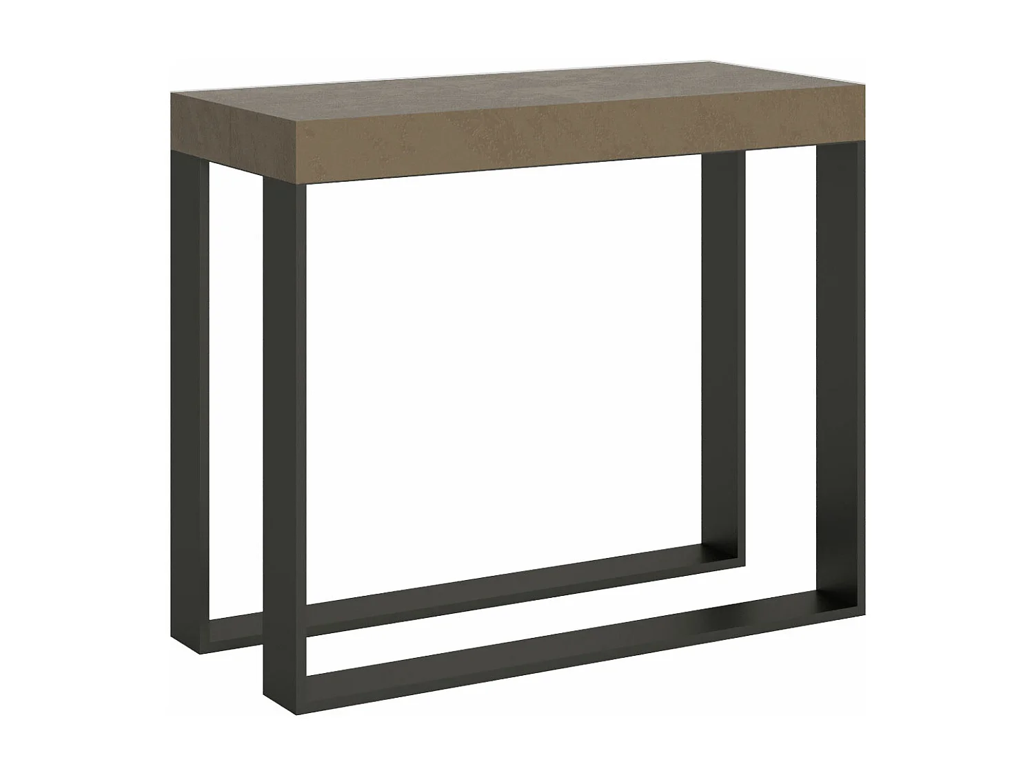 Uitschuifbare sidetable 90x40/300 cm Elettra taupe met antraciet frame