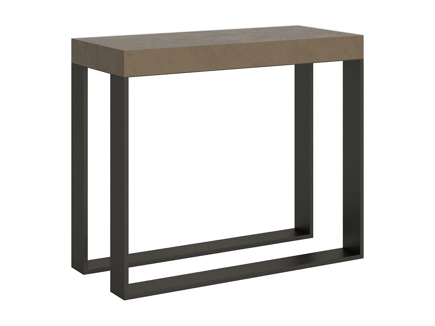 Uitschuifbare sidetable 90x40/300 cm Elettra taupe met antraciet frame