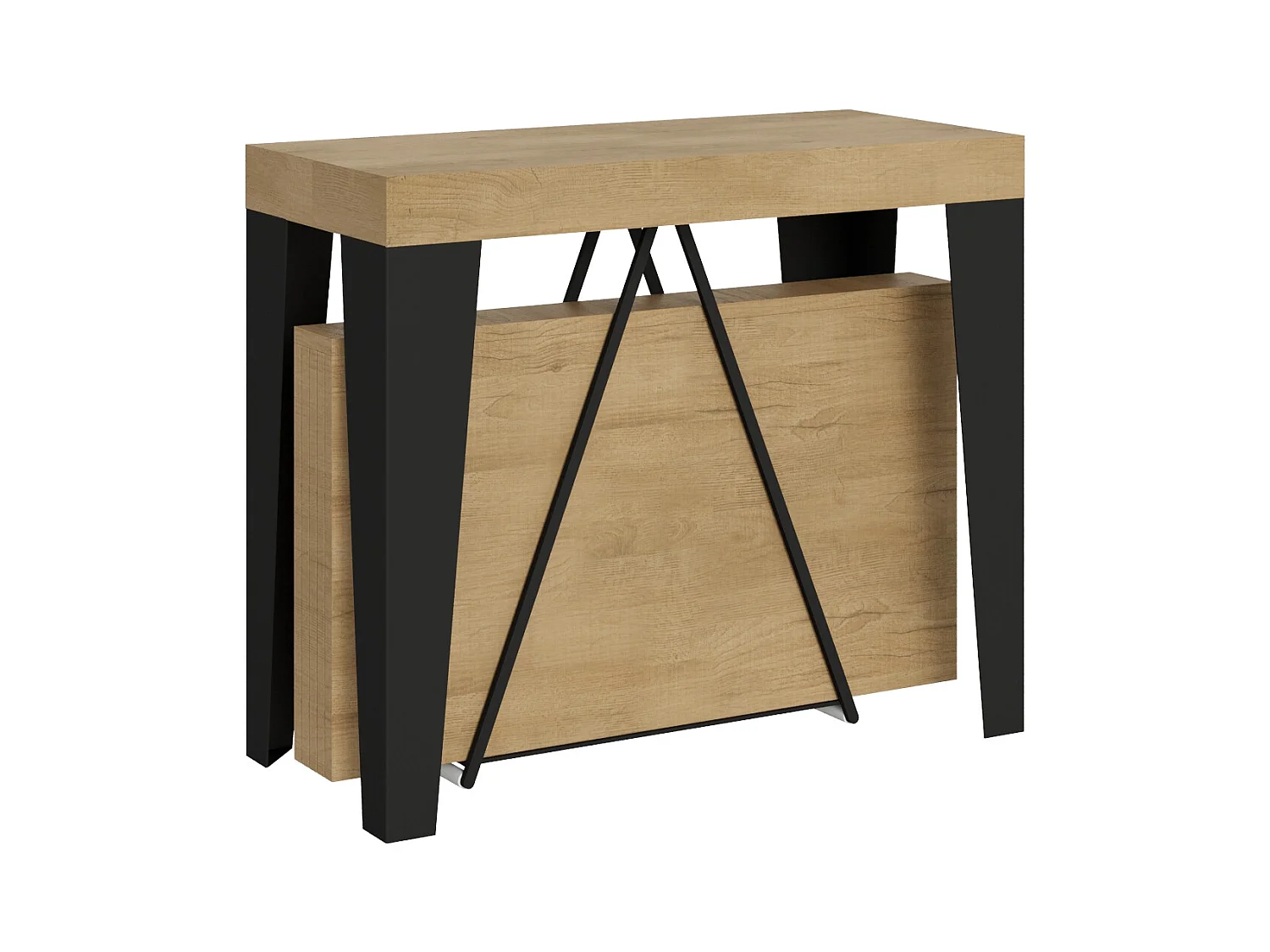 Uitschuifbare sidetable 90x40/196 cm Algo Small natuur eiken met antraciet frame