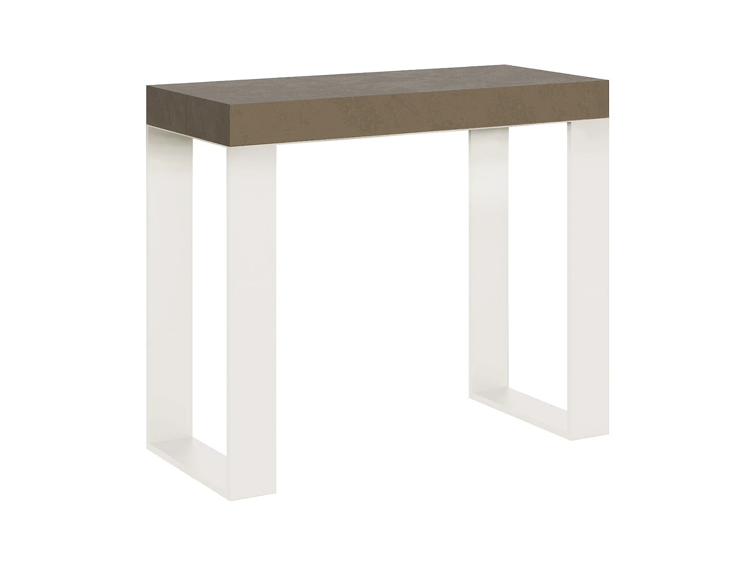 Console Extensible 90x40/300 cm Tecno Taupe cadre Blanc