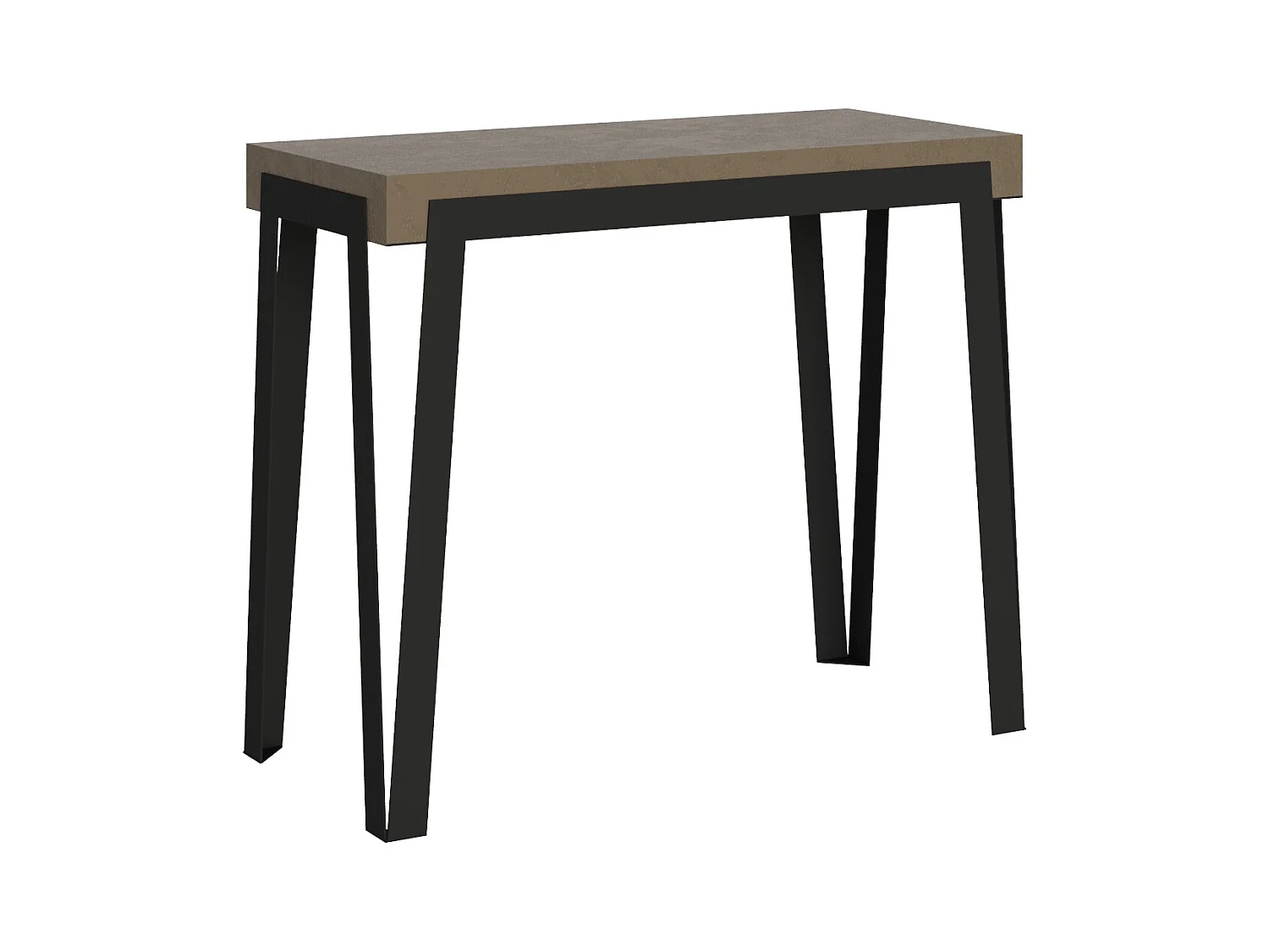 Ausziehbarer Konsolentisch 90x40/300 cm Rio Taubengrau mit Eisenrahmen aus Anthrazit
