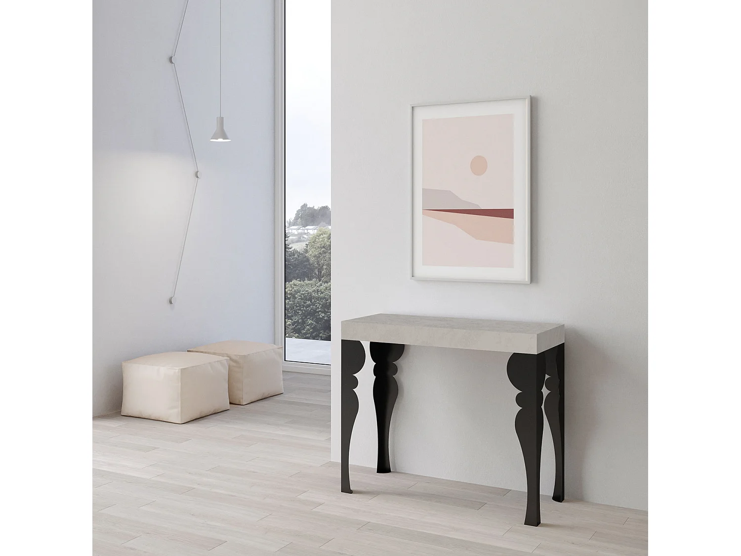 Paxon Small Cashmere Rozkładany Stolik Konsolowy 90x40/196 cm