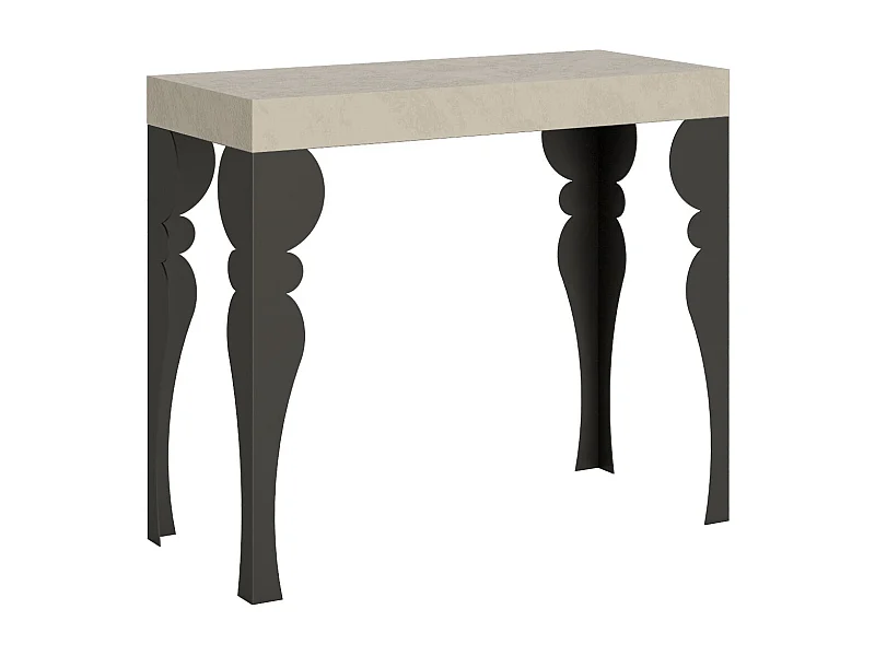 Console extensible 90x40/196 cm Paxon Small cachemire pieds anthracite