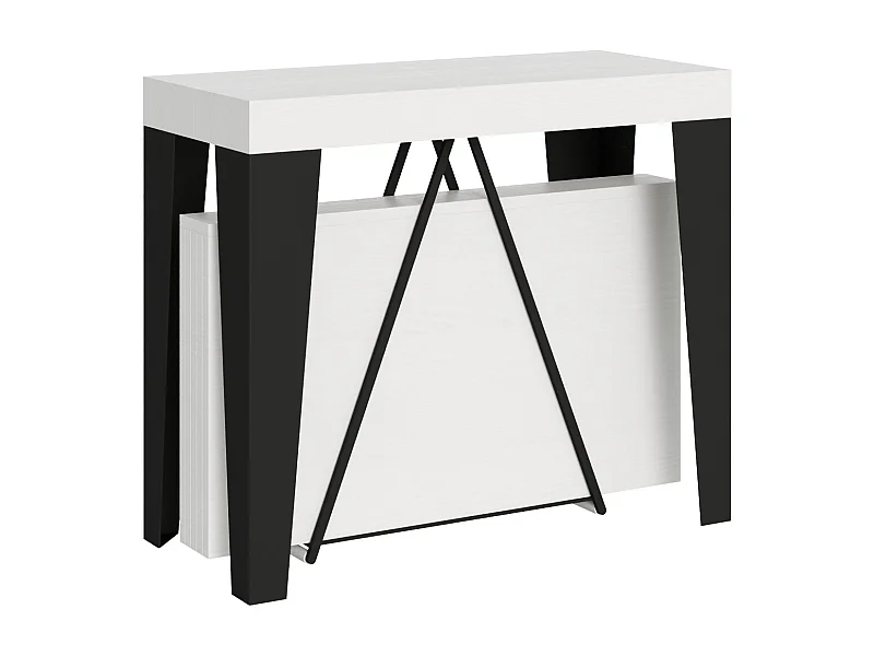 Uitschuifbare sidetable 90x40/196 cm Algo Small eiken wit met antraciet frame