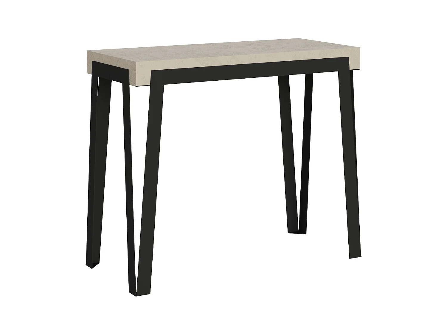 Ausziehbarer Konsolentisch 90x40/300 cm Rio Kaschmir mit Eisenrahmen aus Anthrazit