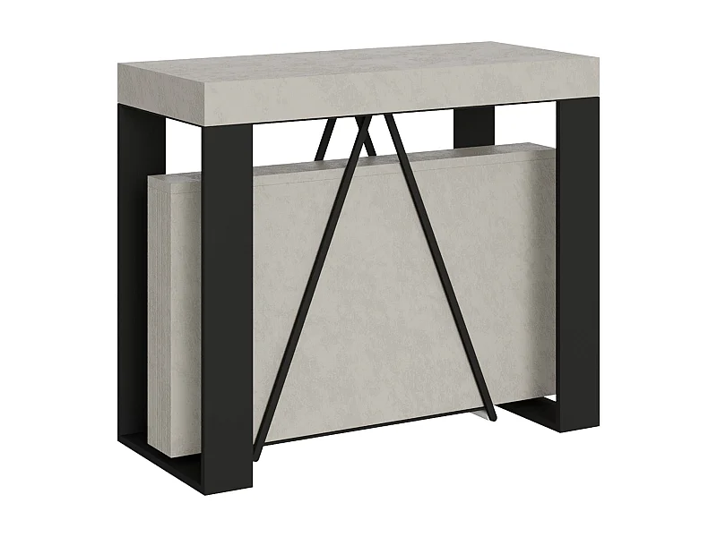 Uitschuifbare sidetable 90x40/300cm Zamat kasjmier met antraciet frame