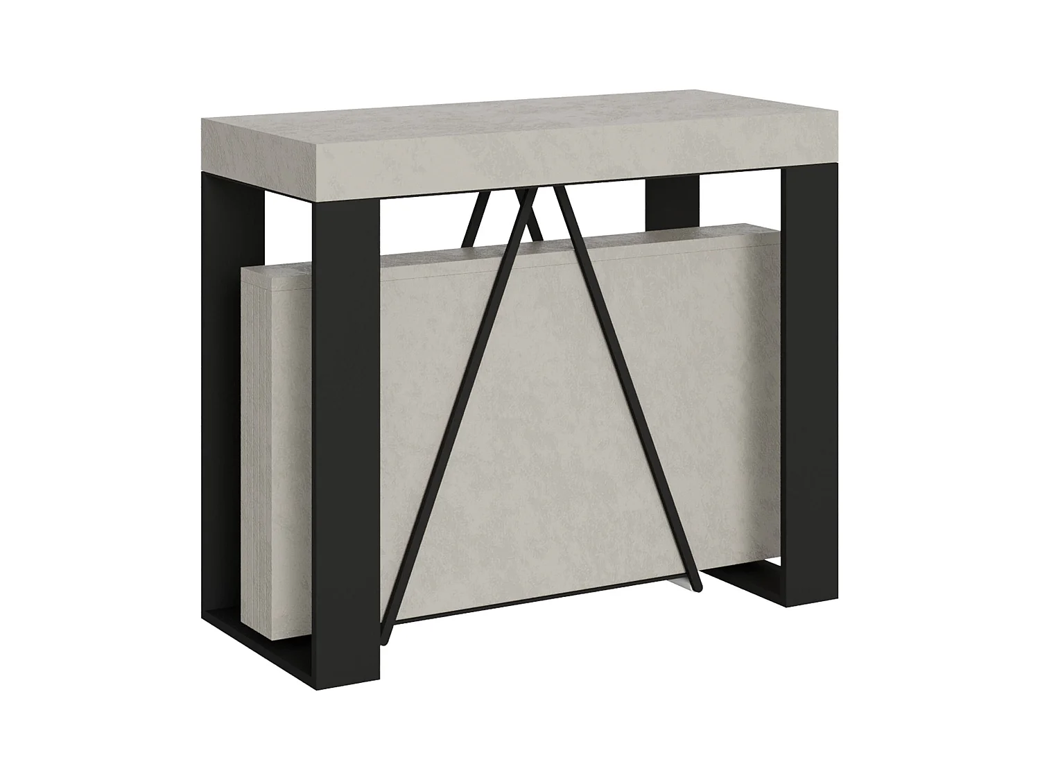 Console extensible 90x40/300cm Zamat cachemire cadre anthracite