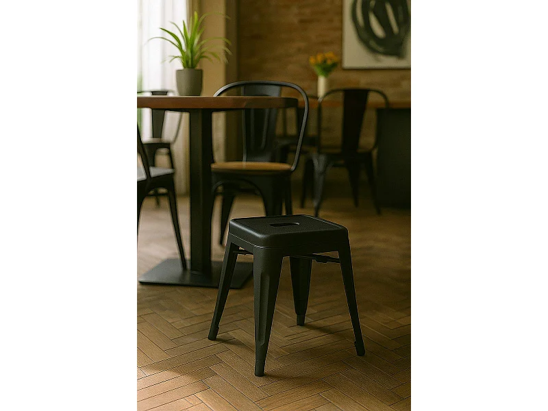 Taburetes Pequeños - Taburete Torix Pequeño - Negro mate