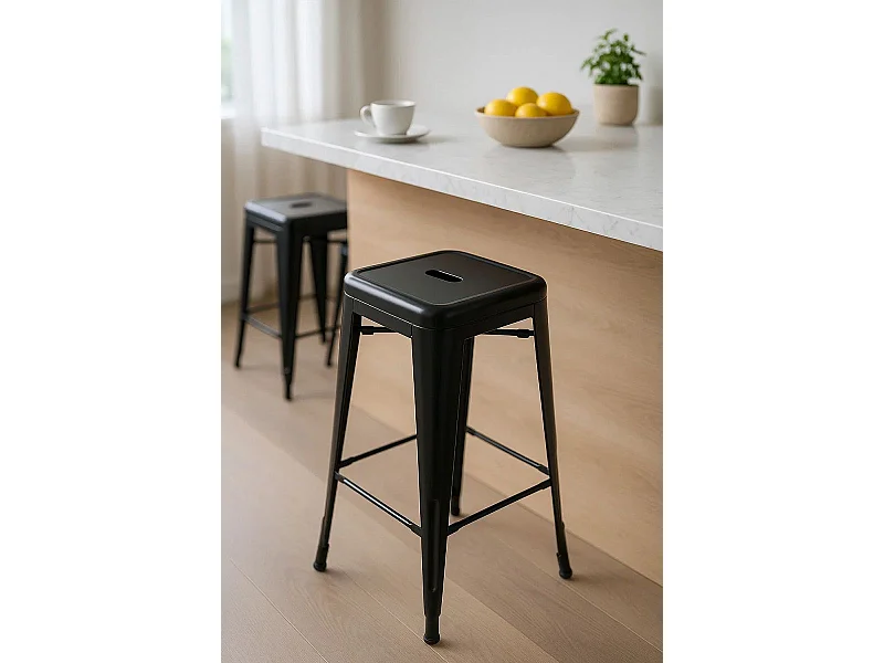 Taburetes Bajos - Taburete Torix Bajo - Negro mate