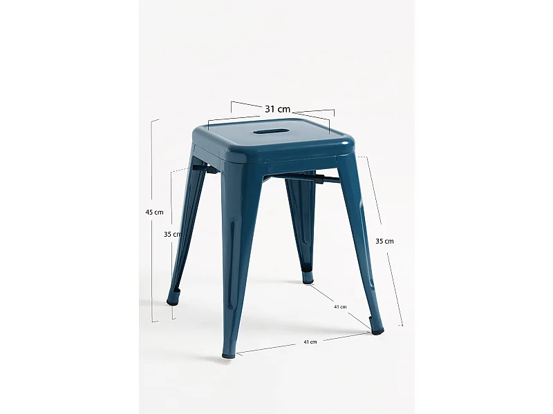 Taburetes Pequeños - Taburete Torix Pequeño - Azul Petróleo
