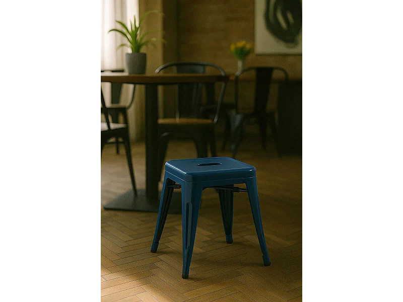 Taburetes Pequeños - Taburete Torix Pequeño - Azul Petróleo