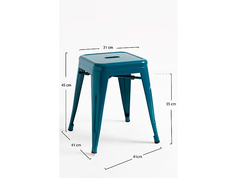 Taburetes Pequeños - Taburete Torix Pequeño - Verde azulado