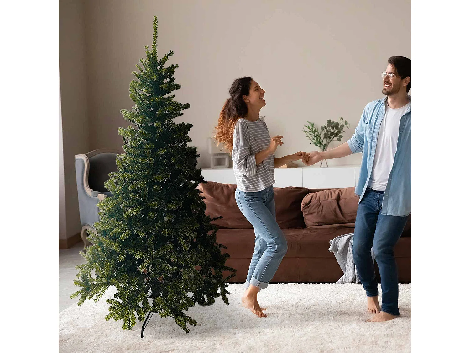 Sestriere - Albero di Natale in PVC ø 90 x 180 cm, 500 rami