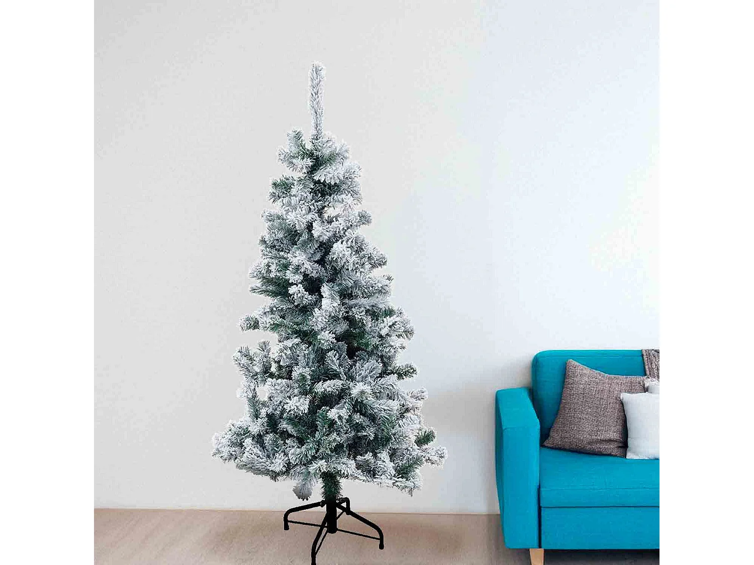 Sestriere Snow - Albero di Natale innevato effetto realistico in PE e PVC ø80x180H, 500 rami