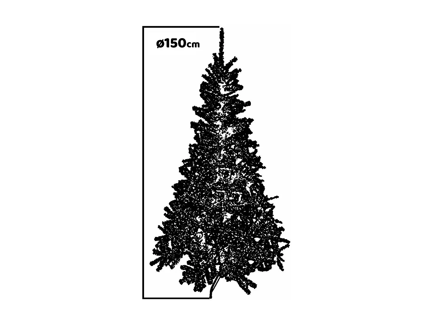 Sestriere - Albero di Natale in PVC ø 80 x 150 cm, 360 rami