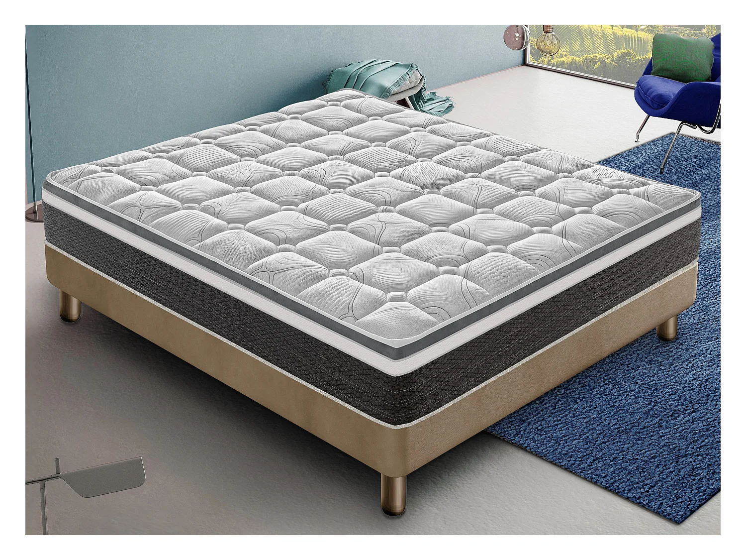 Matelas 120x200 mousse à mémoire de forme - haute densité – réversible – epaisseur 30 cm